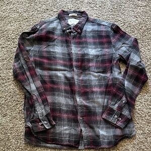 Denim & Flower Gray and Red Plaid Shirt